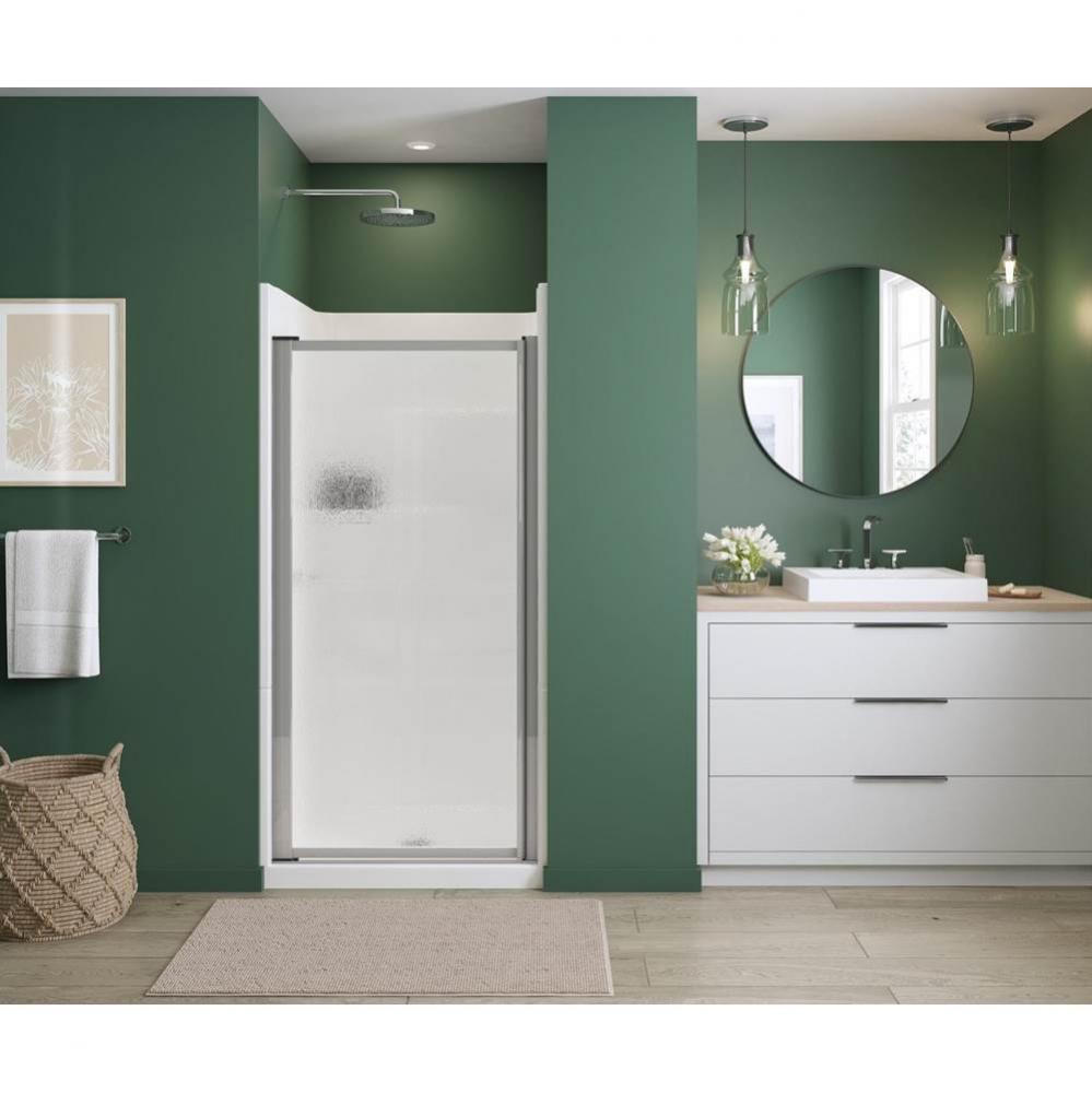 Polar Pivot 31-32 3/4 in. x 64 1/2 in. Pivot Shower Door for Alcove Installation with Raindrop gla