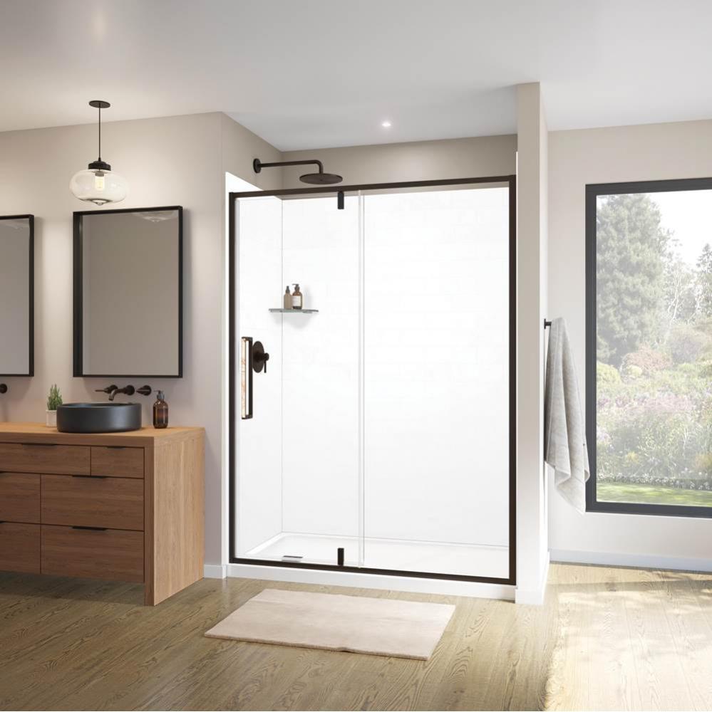 Uptown 57-59 x 76 in. 8 mm Pivot Shower Door for Alcove Installation with Clear glass in Dark Bron