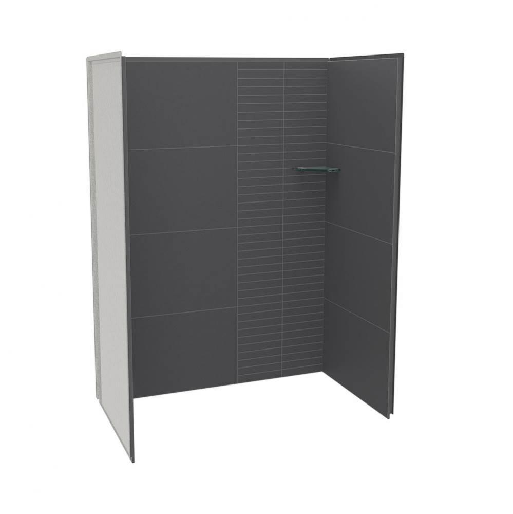 Utile 6036 Composite Direct-to-Stud Three-Piece Alcove Shower Wall Kit in Erosion Charcoal