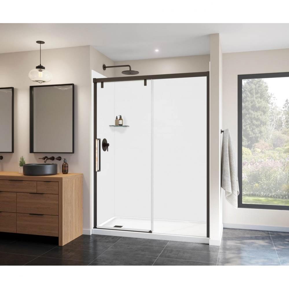 Uptown 56-59 x 76 in. 8 mm Sliding Shower Door for Alcove Installation with Clear glass in Dark Br