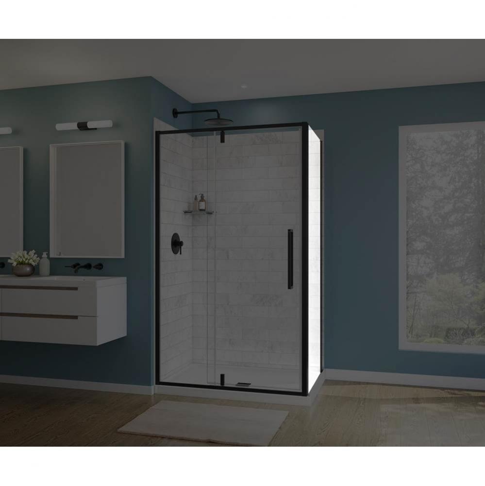 Uptown Return Panel for 32 in. Base with Clear glass in Matte Black