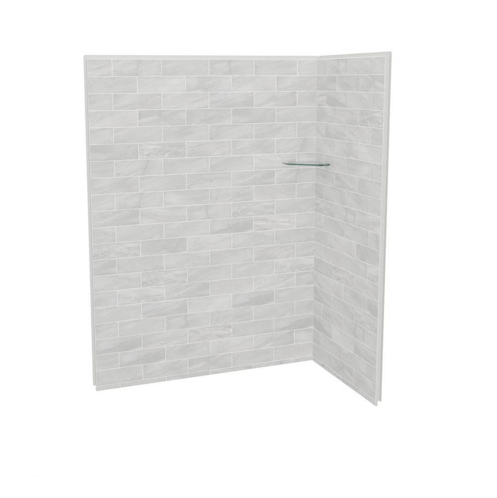 Utile 6036 Composite Direct-to-Stud Two-Piece Corner Shower Wall Kit in Organik Permafrost
