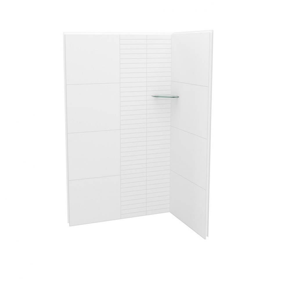Utile 4836 Composite Direct-to-Stud Two-Piece Corner Shower Wall Kit in Erosion Bora White