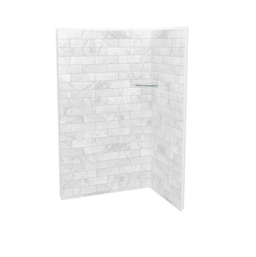 Utile 4836 Composite Direct-to-Stud Two-Piece Corner Shower Wall Kit in Marble Carrara
