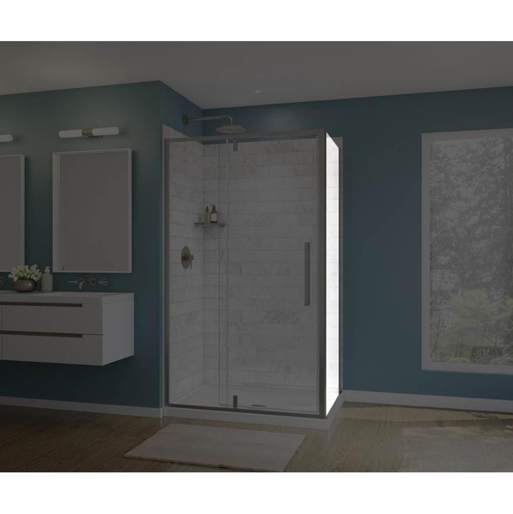 Uptown Return Panel for 36 in. Base with Clear glass in Brushed Nickel
