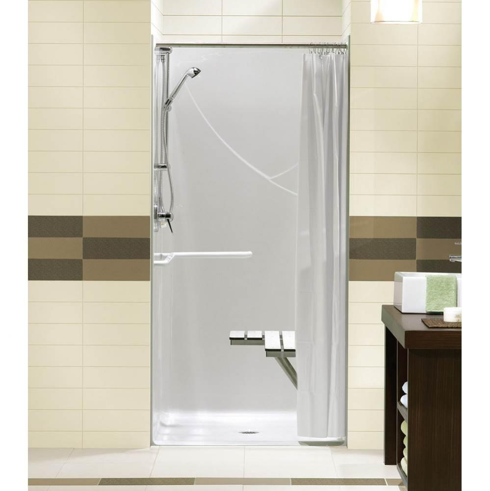 Outlook BFS-36F 38.75 in. x 39.5 in. x 78.75 in. 1-piece Shower with No Seat, Center Drain in Bone