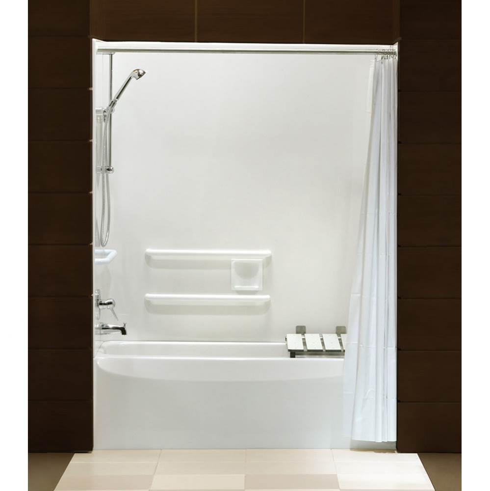 Outlook BFTS-60F 59.875 in. x 33.25 in. x 77 in. 2-piece Shower with Right Drain in Biscuit