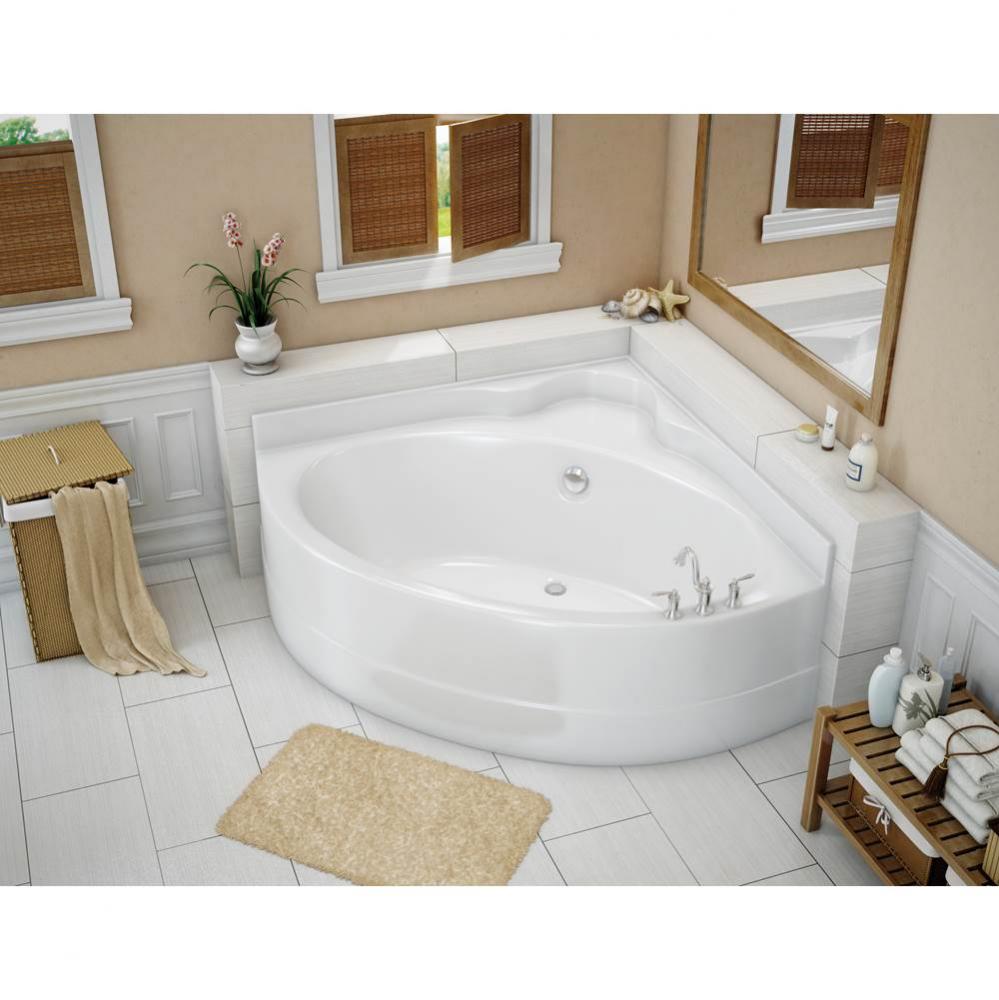 VO5050 5 FT 51.5 in. x 51.5 in. Corner Bathtub with Whirlpool System Center Drain in Biscuit