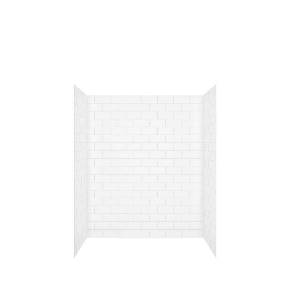 Versaline 6036 Composite Glue-up Four-Piece Shower Wall Kit in Subway White