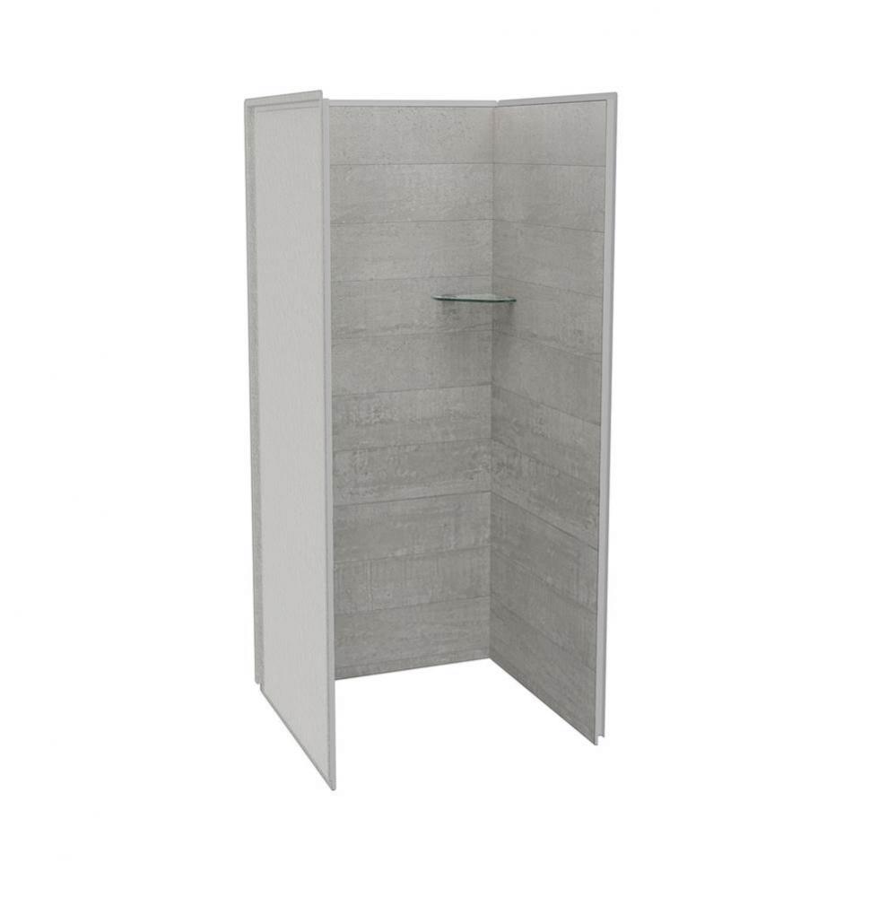 Utile 3636 Composite Direct-to-Stud Three-Piece Alcove Shower Wall Kit in Factory Rough Vapor