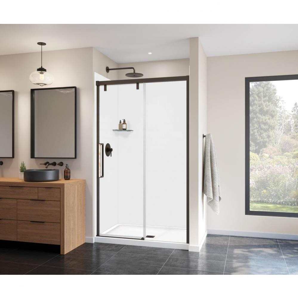 Uptown 44-47 x 76 in. 8 mm Sliding Shower Door for Alcove Installation with Clear glass in Dark Br