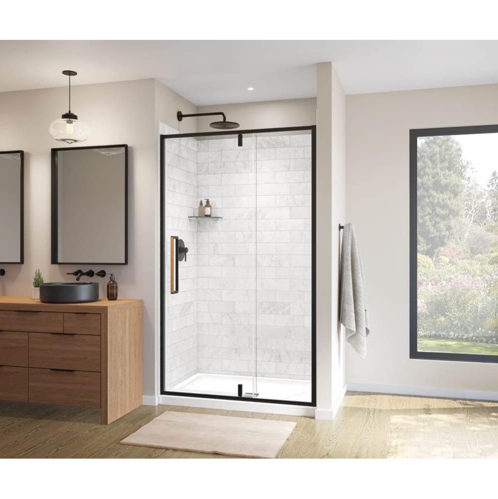 Uptown 45-47 x 76 in. 8 mm Pivot Shower Door for Alcove Installation with Clear glass in Matte Bla