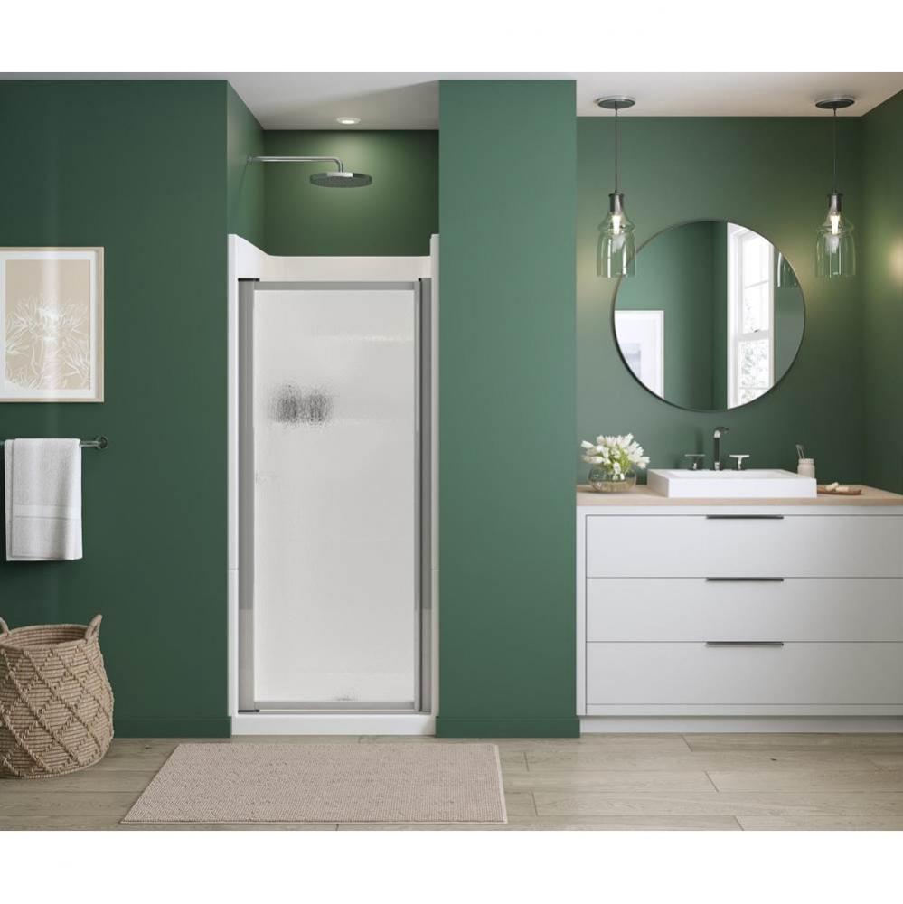 Polar Pivot 27-28 3/4 in. x 64 1/2 in. Pivot Shower Door for Alcove Installation with Raindrop gla
