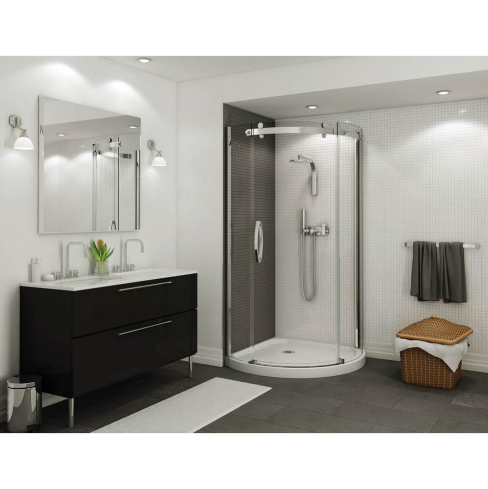 Halo 36-36 in. x 75.625 in. Sliding Corner Shower Door with Clear Glass in Chrome