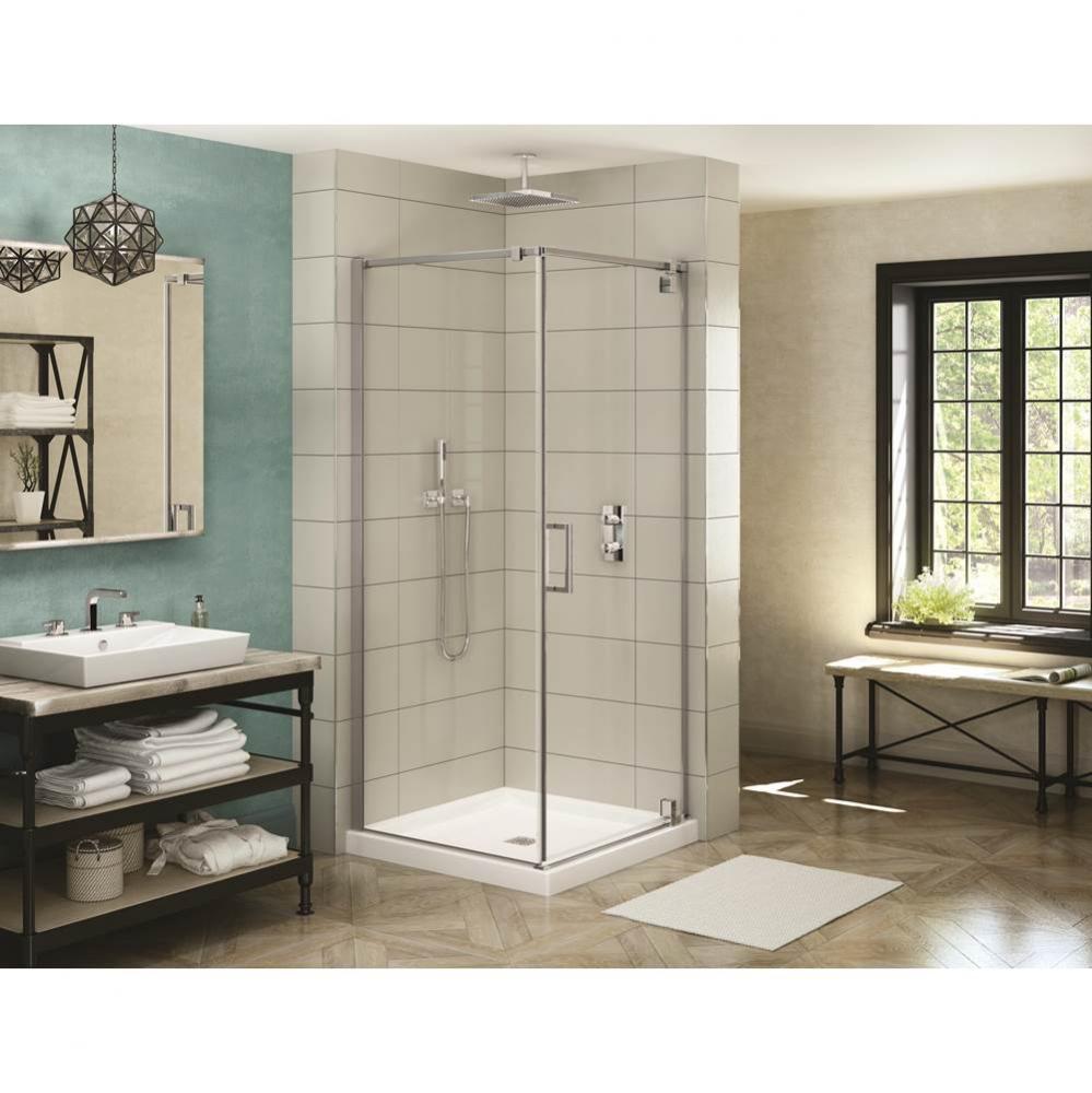 ModulR 36 in. x 36 in. x 78 in. Pivot Corner Shower Door with Clear Glass in Chrome