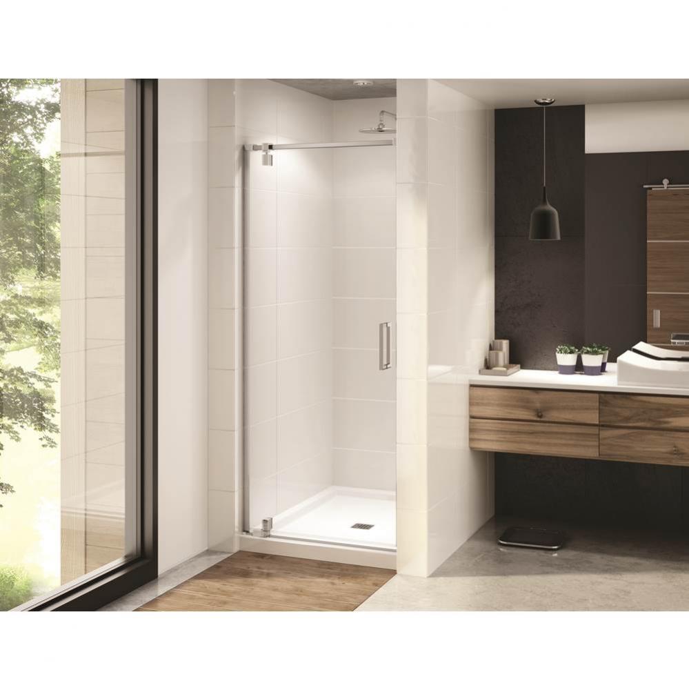 ModulR 36 in. x 78 in. Pivot Alcove Shower Door with Clear Glass in Brushed Nickel