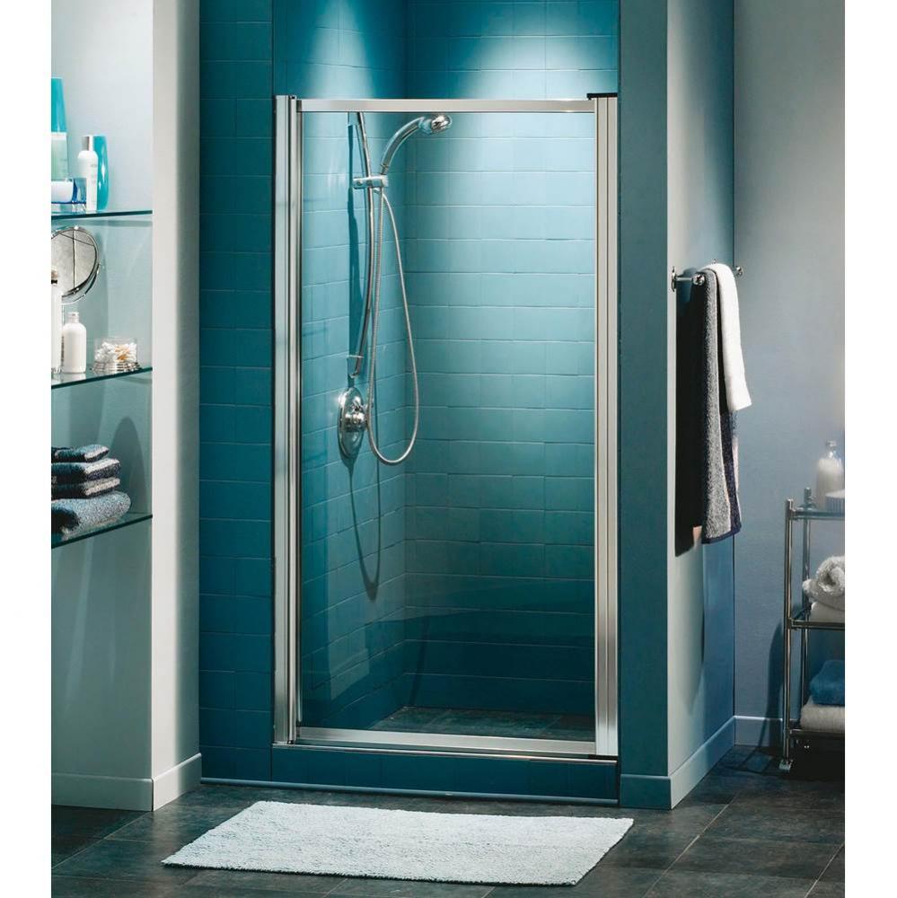 Pivolok 25-26.75 in. x 64.5 in. Pivot Alcove Shower Door with Raindrop Glass in Chrome