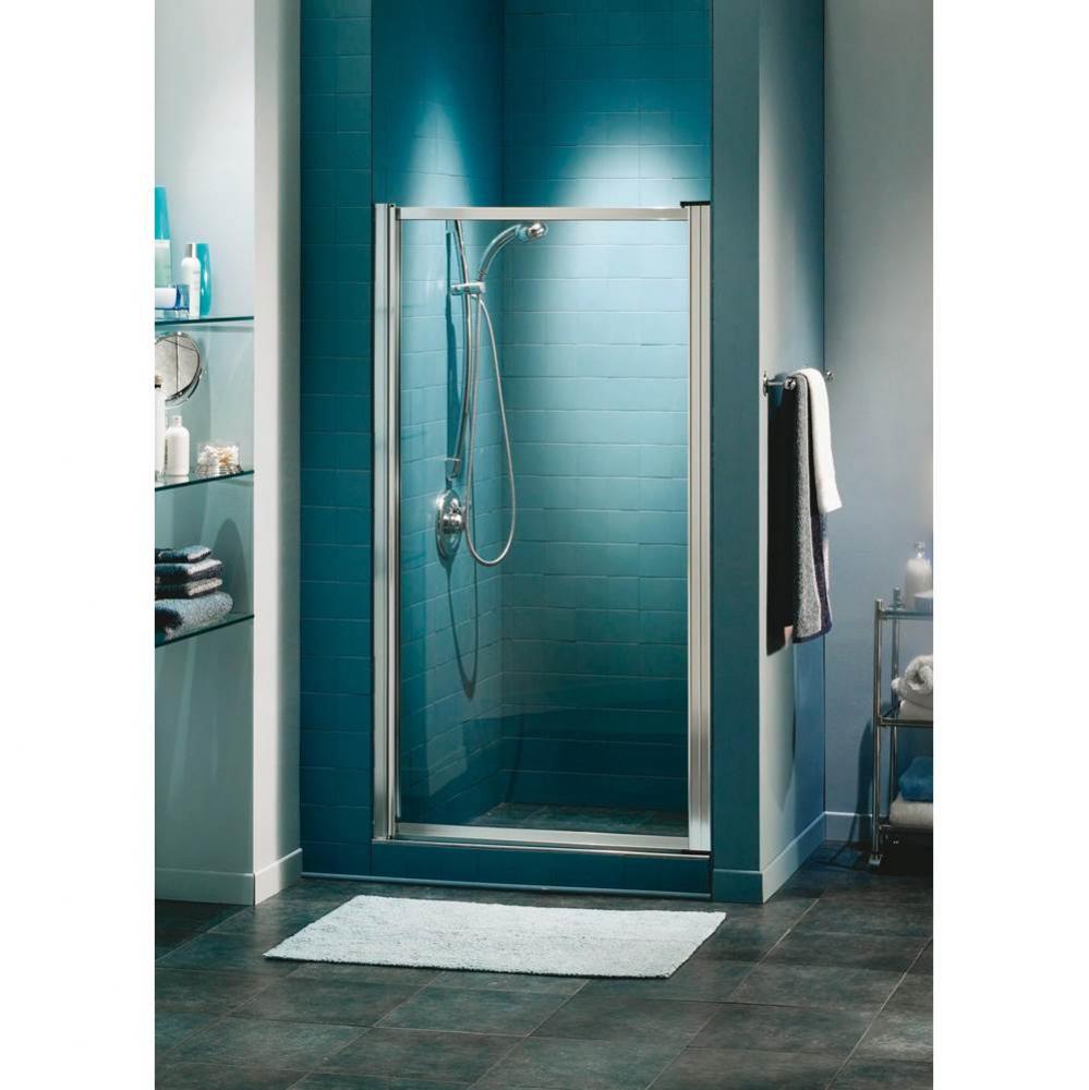 Pivolok 19-20.75 in. x 64.5 in. Pivot Alcove Shower Door with Raindrop Glass in Chrome