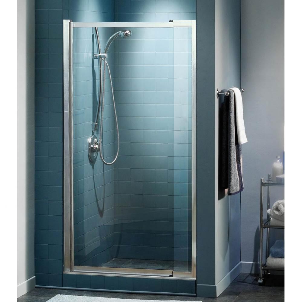 Pivolok Deluxe 32.5-37 in. x 64.5 in. Pivot Alcove Shower Door with Clear Glass in Chrome