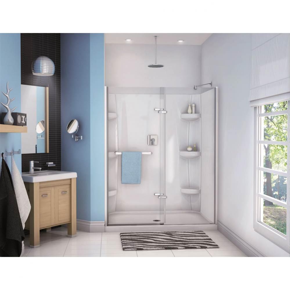 Reveal 51.5-54.5 in. x 71.5 in. Pivot Alcove Shower Door with Clear Glass in Chrome