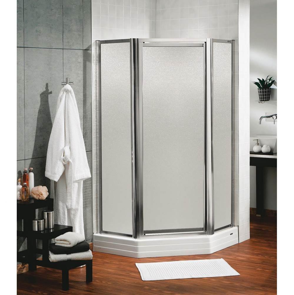 Silhouette Plus Neo-angle 38 in. x 38 in. x 70 in. Pivot Corner Shower Door with Raindrop Glass in