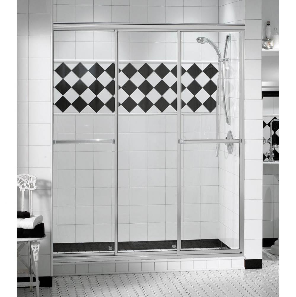 Triple Plus 40.5-42.5 in. x 66 in. Bypass Alcove Shower Door with Raindrop Glass in Chrome