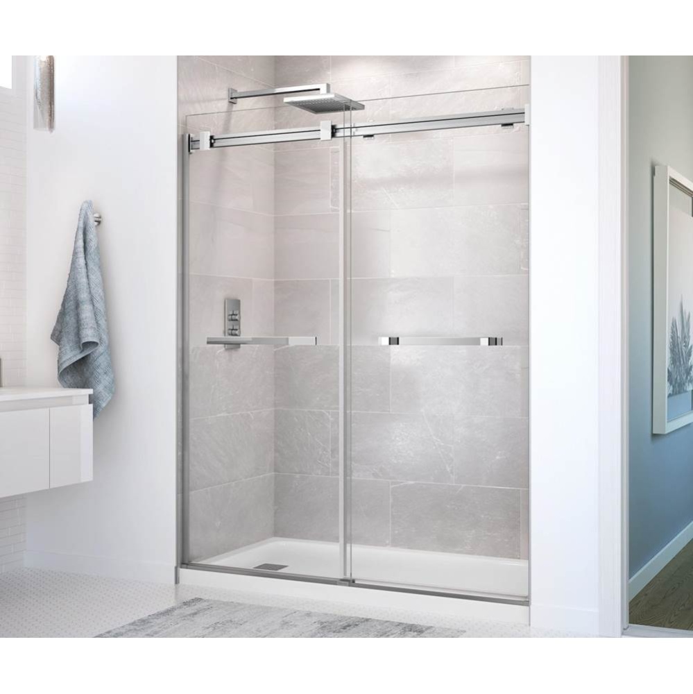 Duel 56-58.5 x 70.5-74 in. 8mm Bypass Shower Door for Alcove Installation with Clear glass in Chro