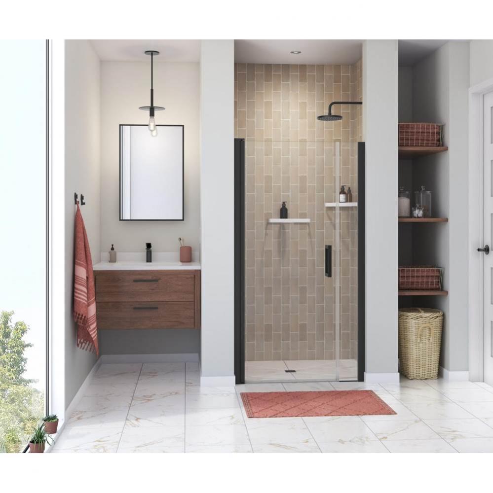 Manhattan 35-37 x 68 in. 6 mm Pivot Shower Door for Alcove Installation with Clear glass & Squ