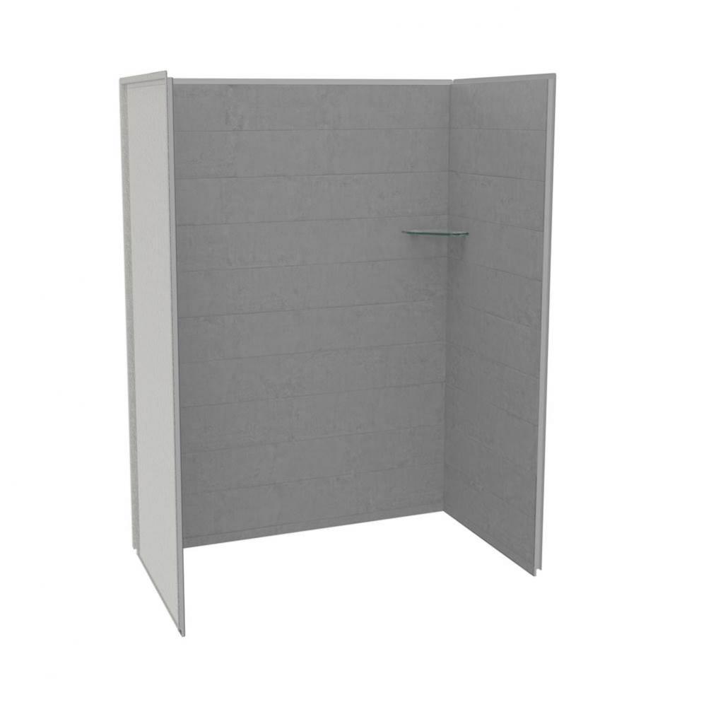 Utile 6032 Composite Direct-to-Stud Three-Piece Alcove Shower Wall Kit in Factory Sleek Smoke