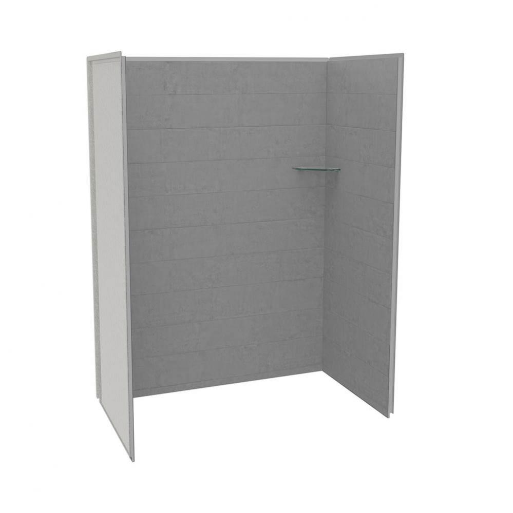 Utile 6036 Composite Direct-to-Stud Three-Piece Alcove Shower Wall Kit in Factory Sleek Smoke