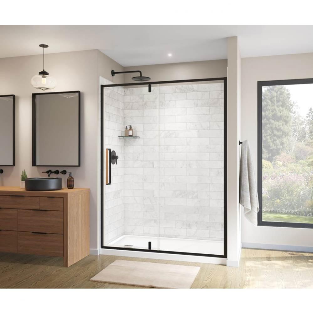 Uptown 57-59 x 76 in. 8 mm Pivot Shower Door for Alcove Installation with Clear glass in Matte Bla