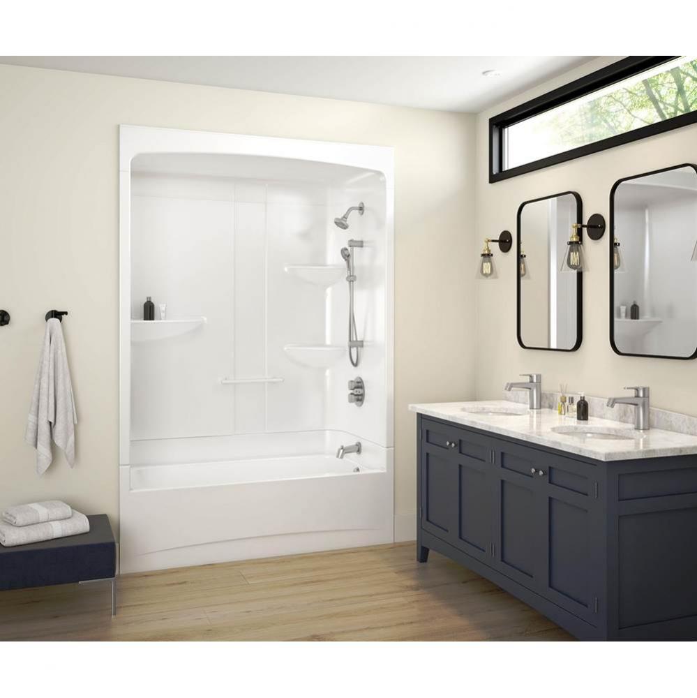 Allia Access TSR-6032 Acrylic Alcove Right-Hand Drain Three-Piece Tub Shower in White