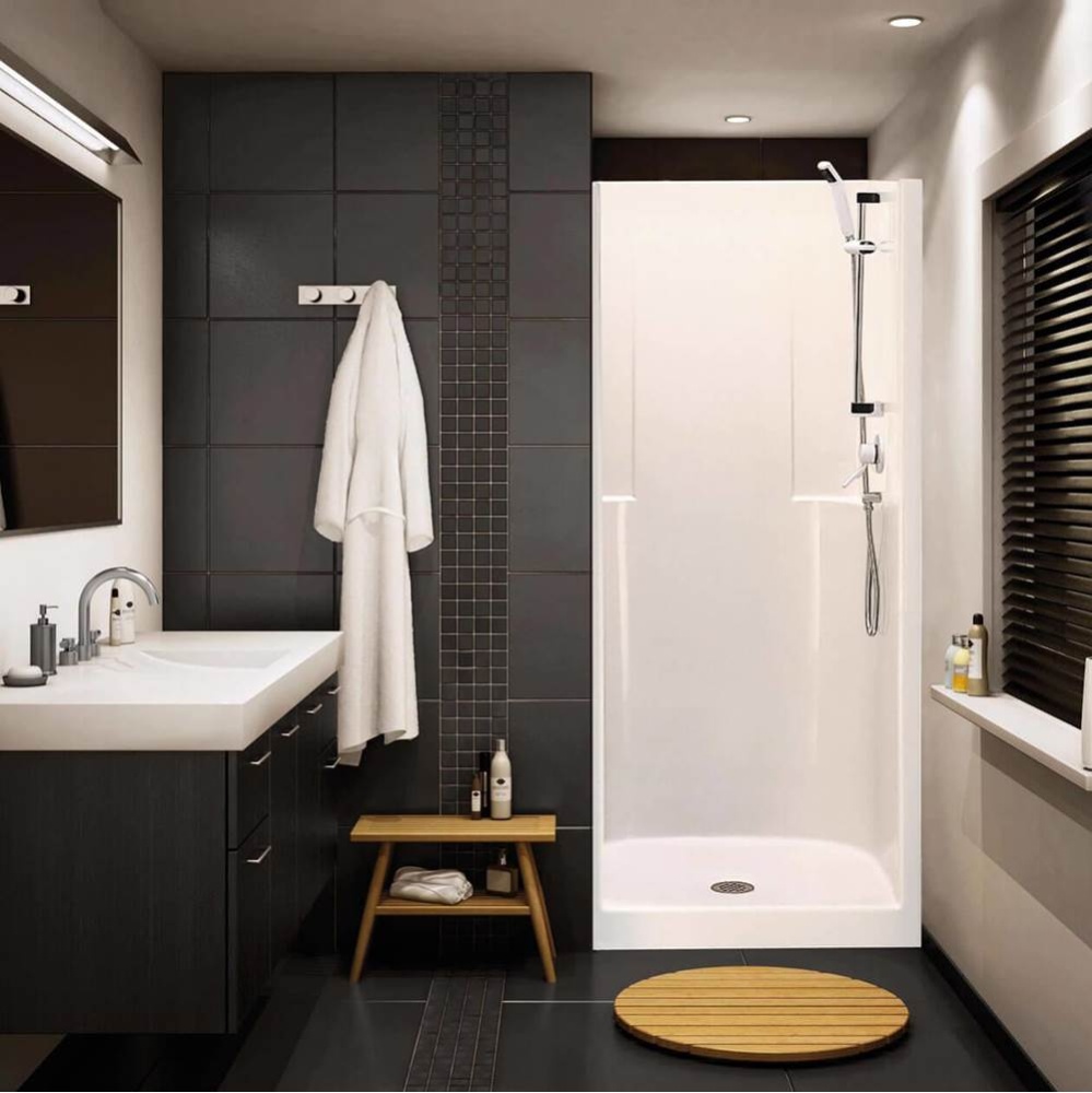 Biarritz 85 36 x 35 AcrylX Alcove Center Drain One-Piece Shower in White