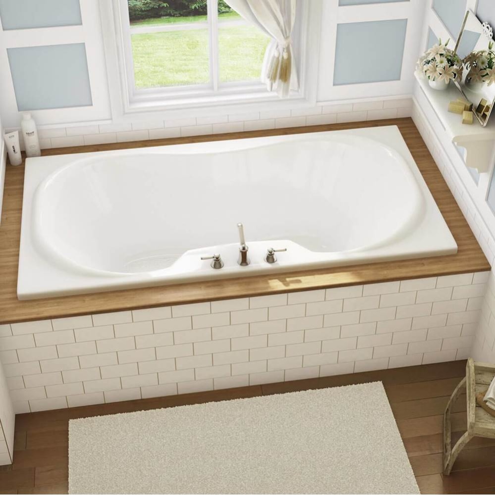 Cambridge 72 x 36 Acrylic Drop-in Center Drain Bathtub in White