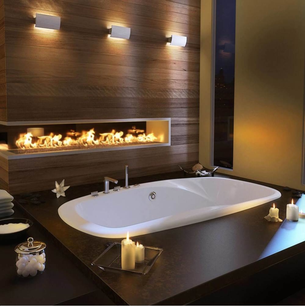 Eterne 7236 Acrylic Drop-in Center Drain Bathtub in White