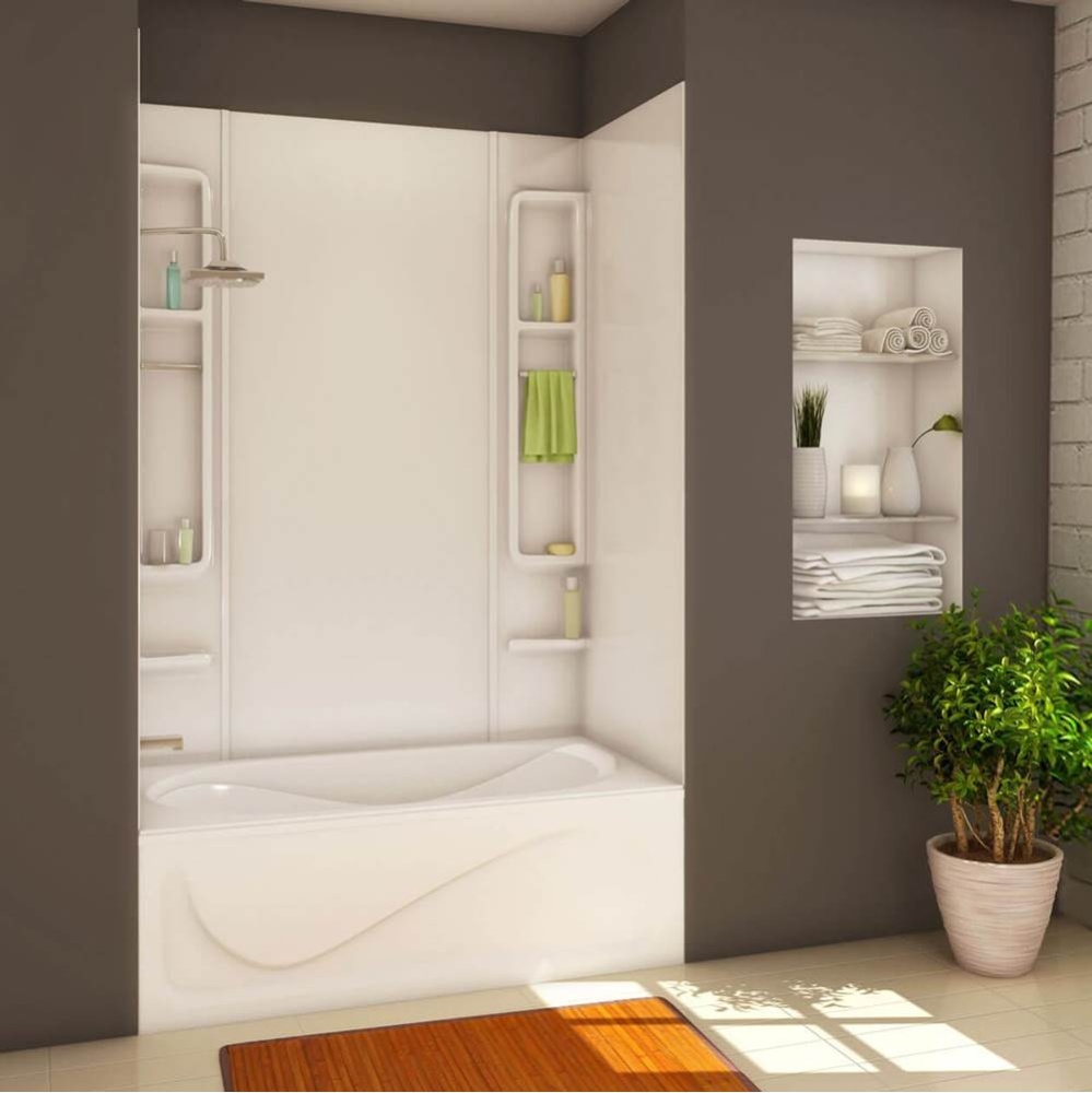 Alaska 80 61 x 34 Acrylic Glue up Five-Piece Tub Wall Surround in White