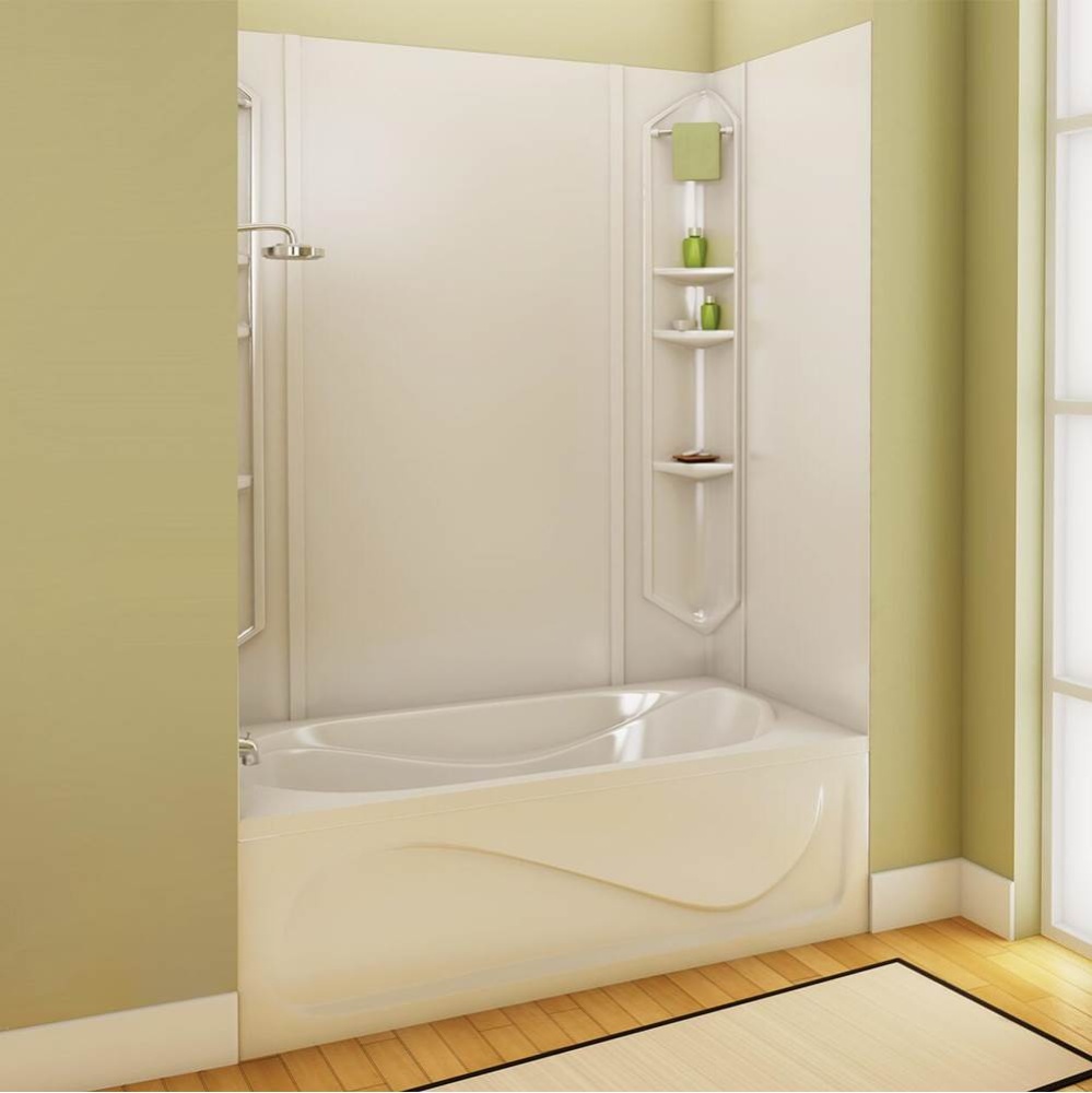 Margarita 73 61 x 36 Acrylic Glue up Five-Piece Tub Wall Surround in White