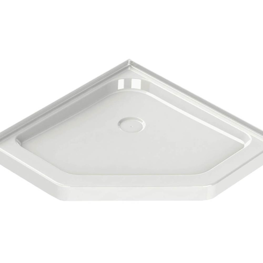 Neo-Angle Base 42 3 in. 42 x 42 Acrylic Corner Left or Right Shower Base with Corner Drain in Whit