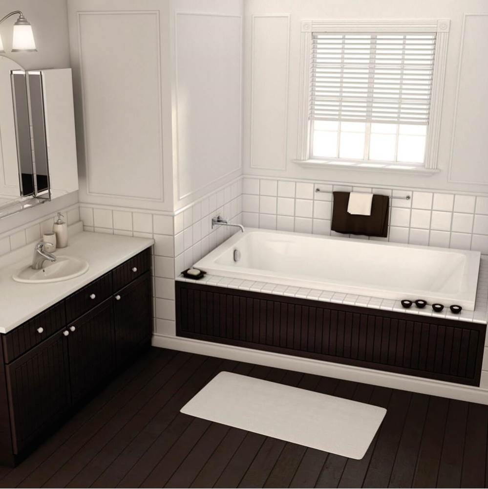 Pose 59.875 in. x 29.875 in. Drop-in Bathtub with Combined Whirlpool/Aeroeffect System End Drain i