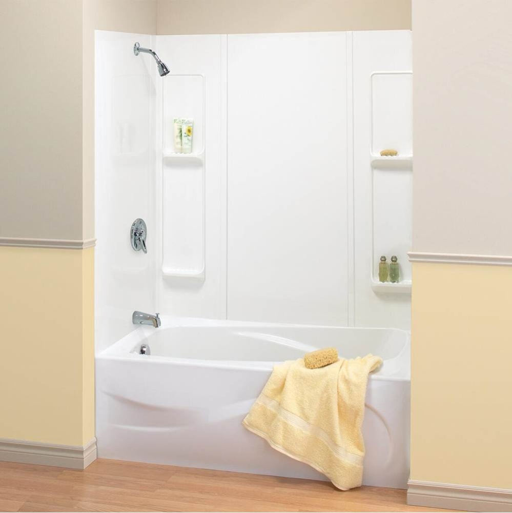 Alabama 59 61 x 32 Polystyrene Glue up Five-Piece Tub Wall Surround in White