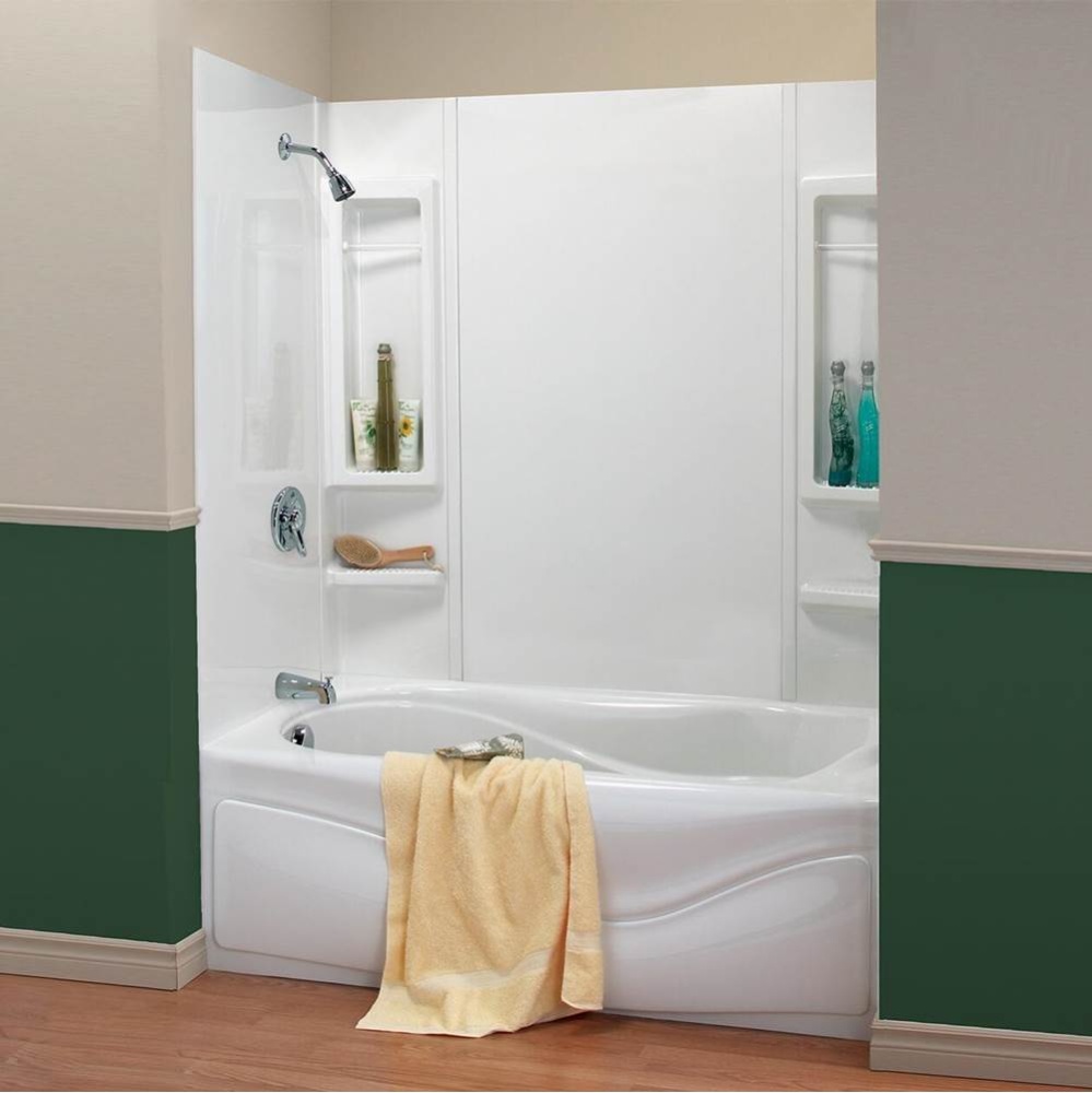 Panama 59 Polystyrene Glue up Five-Piece Tub Wall Surround in White