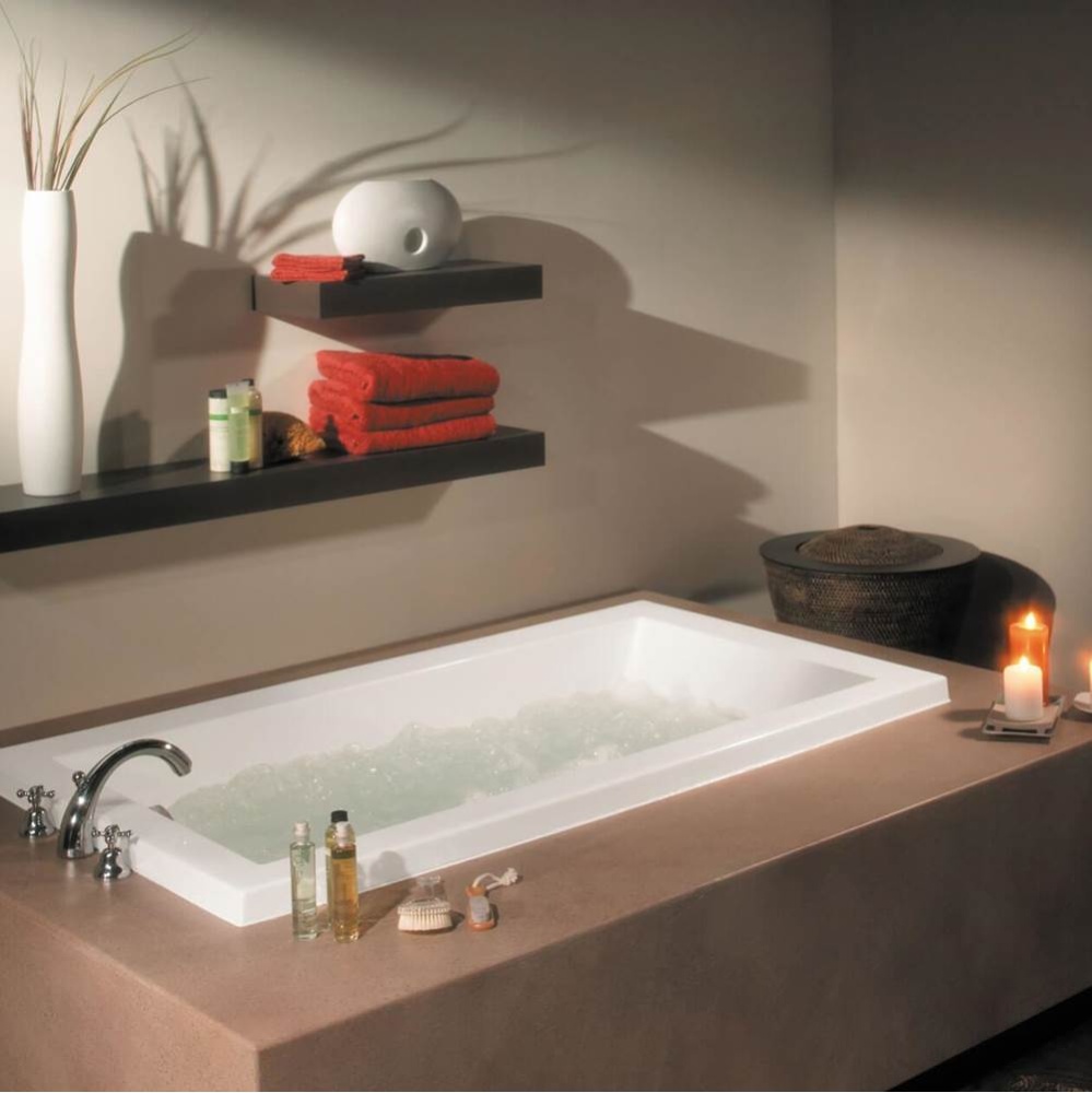 Aiiki 6636 Acrylic Drop-in End Drain Bathtub in White