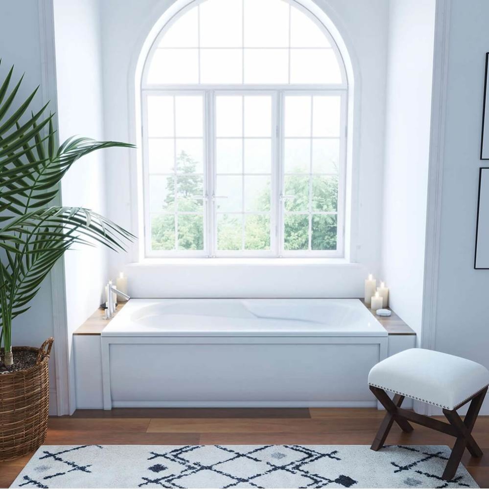 Baccarat 72 x 36 Acrylic Alcove End Drain Bathtub in White