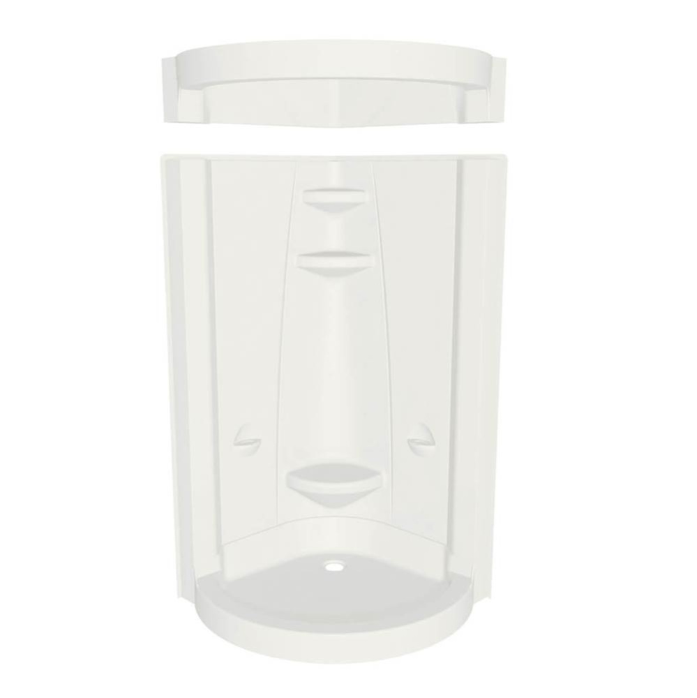 Freestyle 40 Round 40 x 40 Acrylic Corner Center Drain Two-Piece Shower in White