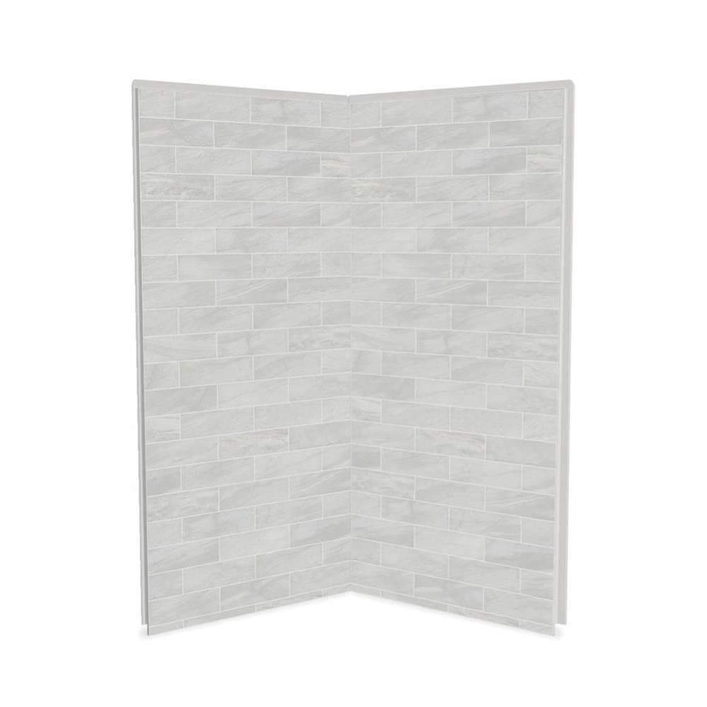 Utile 3636 Composite Direct-to-Stud Two-Piece Corner Shower Wall Kit in Organik Permafrost