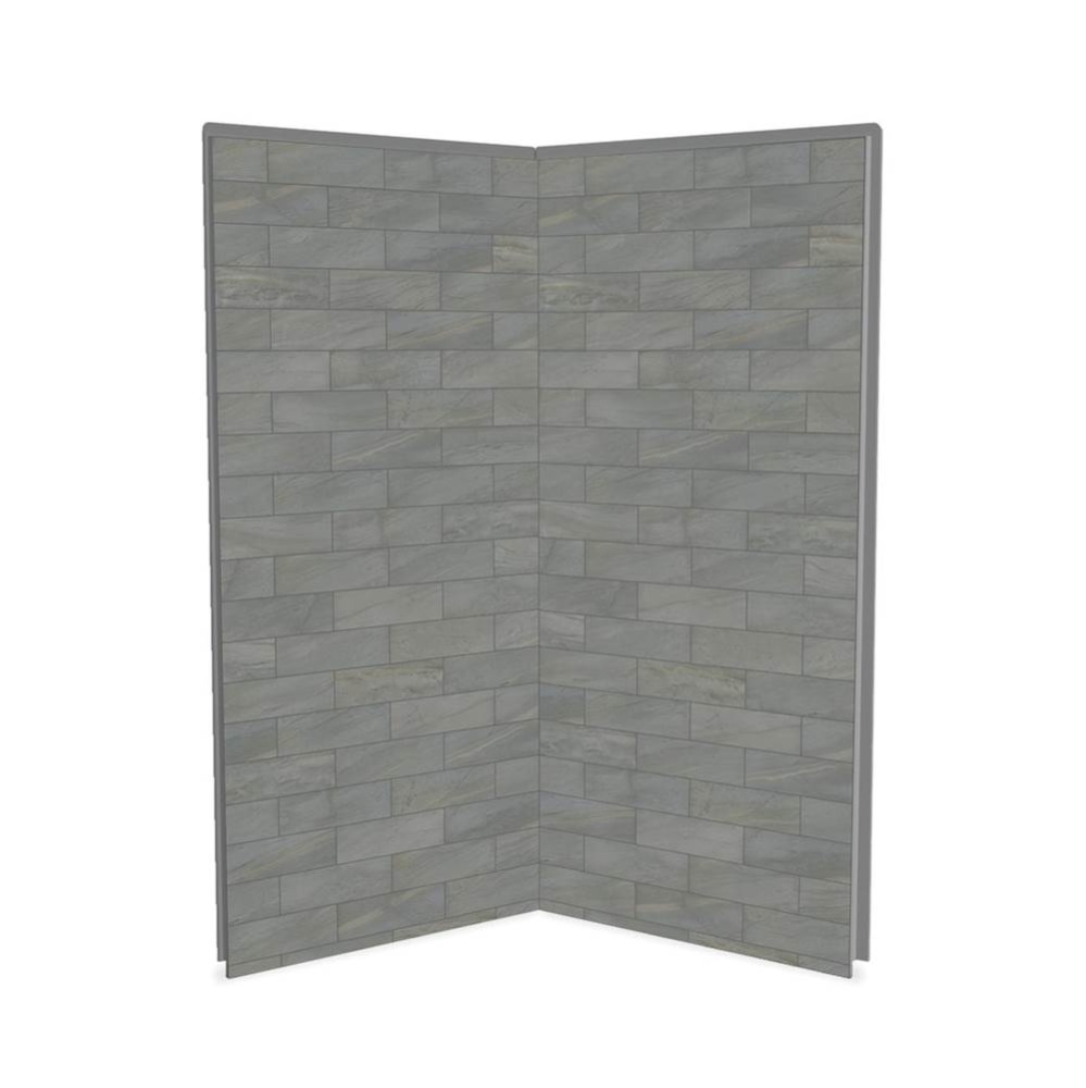 Utile 3636 Composite Direct-to-Stud Two-Piece Corner Shower Wall Kit in Organik Clay