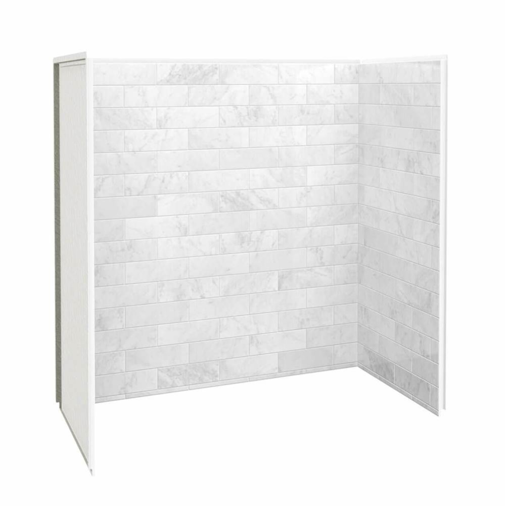 Utile 6032 Composite Direct-to-Stud Three-Piece Tub Wall Kit in Marble Carrara