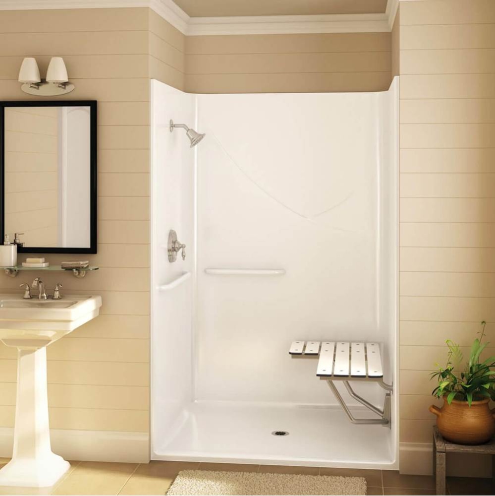 Outlook BFS-48F 50.75 in. x 39.5 in. x 78.75 in. 1-piece Shower with No Seat, Center Drain in Whit
