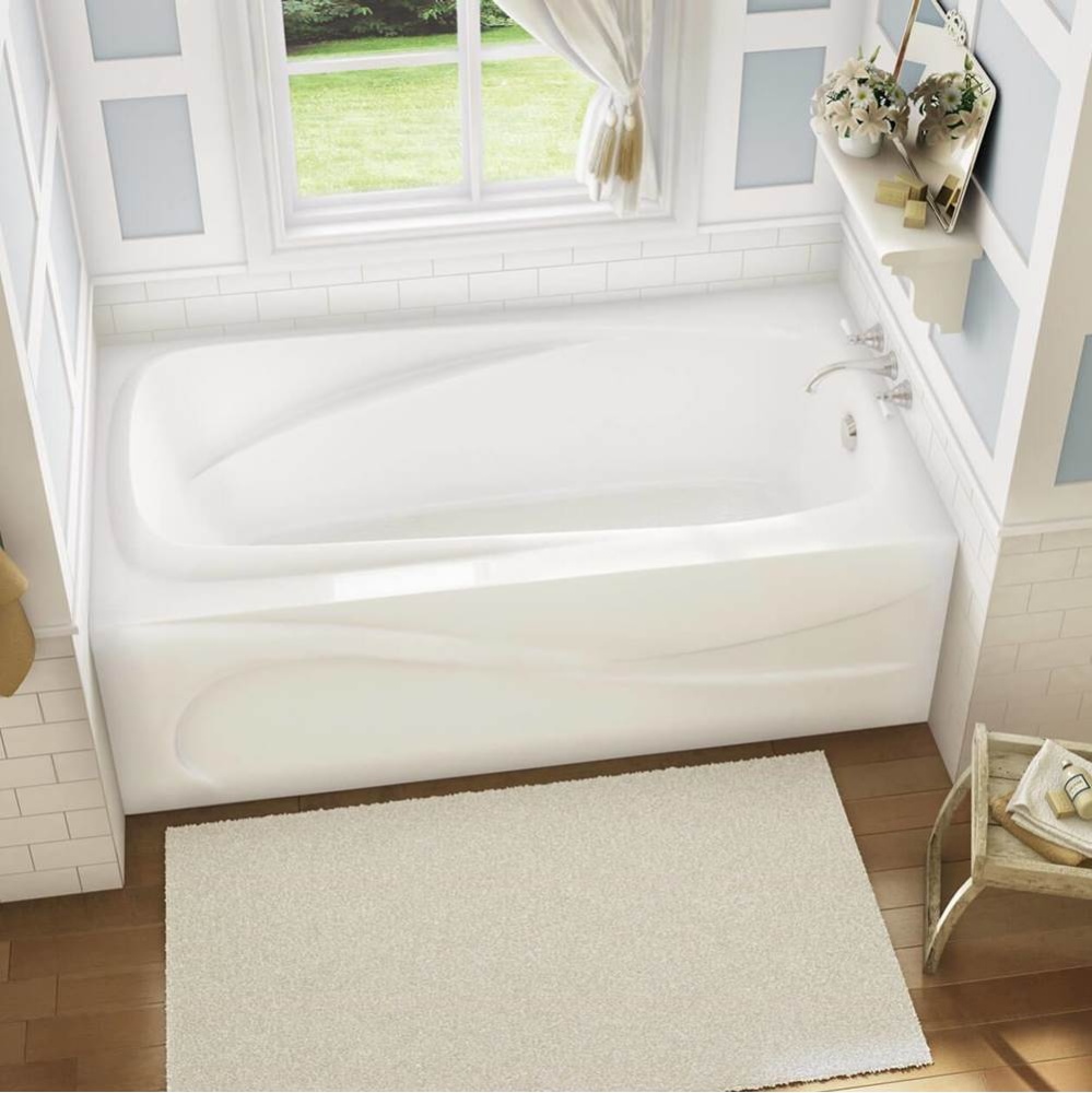 Santorini 60 x 32 Acrylic Alcove Right-Hand Drain Bathtub in White