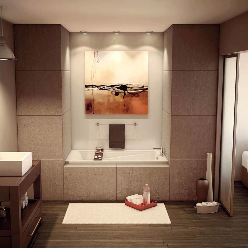 New Town 6032 IF Acrylic Alcove Left-Hand Drain Bathtub in White